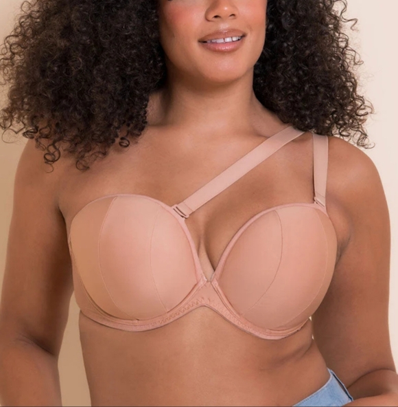 NEW Curvy Kate Superhero Multiway Plunge Bra Sz 38G (UK 38F) In Latte Beige - Picture 6 of 12